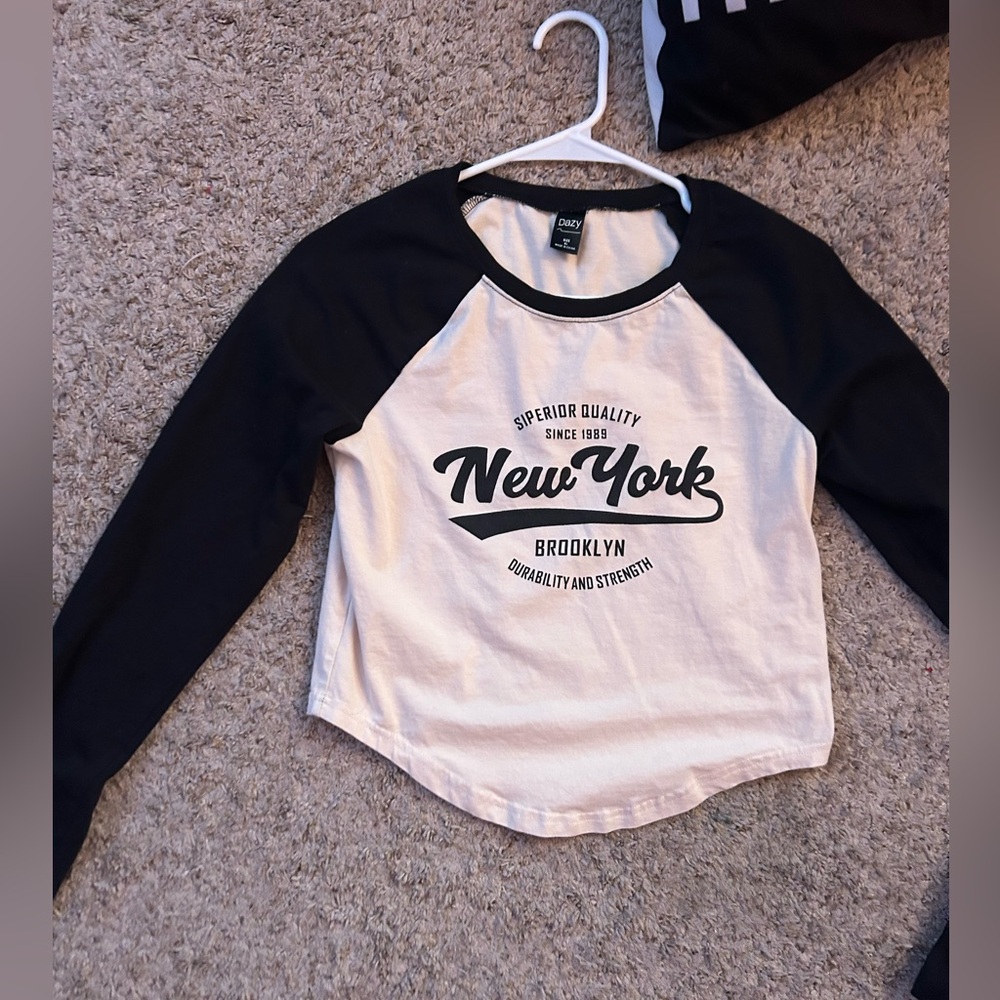 Lazy Daze Apparel Black and White Long Sleeve Tee